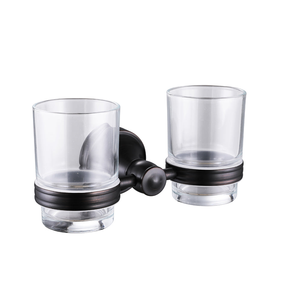 DOUBLE TOOTHBRUSH HOLDER 001 BLACK BRASS Céphise COLLECTION