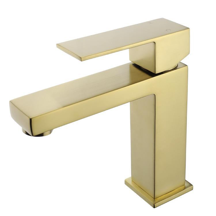 Grifo para lavabo de sobre encimera 001 en latón dorado de la colección Scamandre