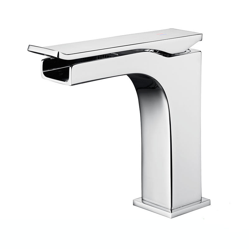 Grifo para lavabo de repisa 801 en latón cromado de la colección Enipée