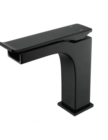 Grifo para lavabo de repisa 801 en latón negro de la colección Alphée 