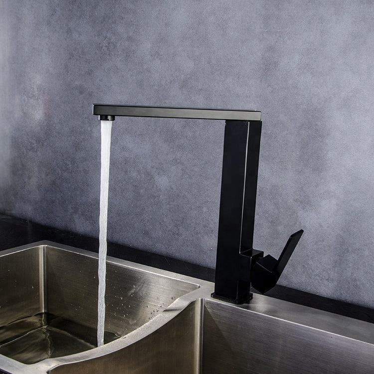 Grifo para lavabo de sobre encimera 015 en latón negro colección Alphée 