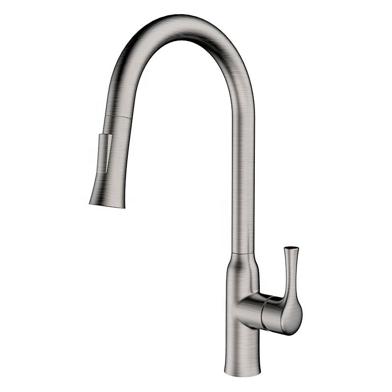 Robinet de cuisine 1812501-U en laiton couleur nickel brossé collection Eas