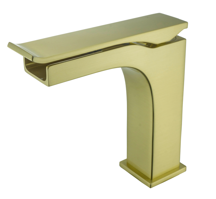Grifo para lavabo de sobre encimera 801 en latón dorado Colección Halys