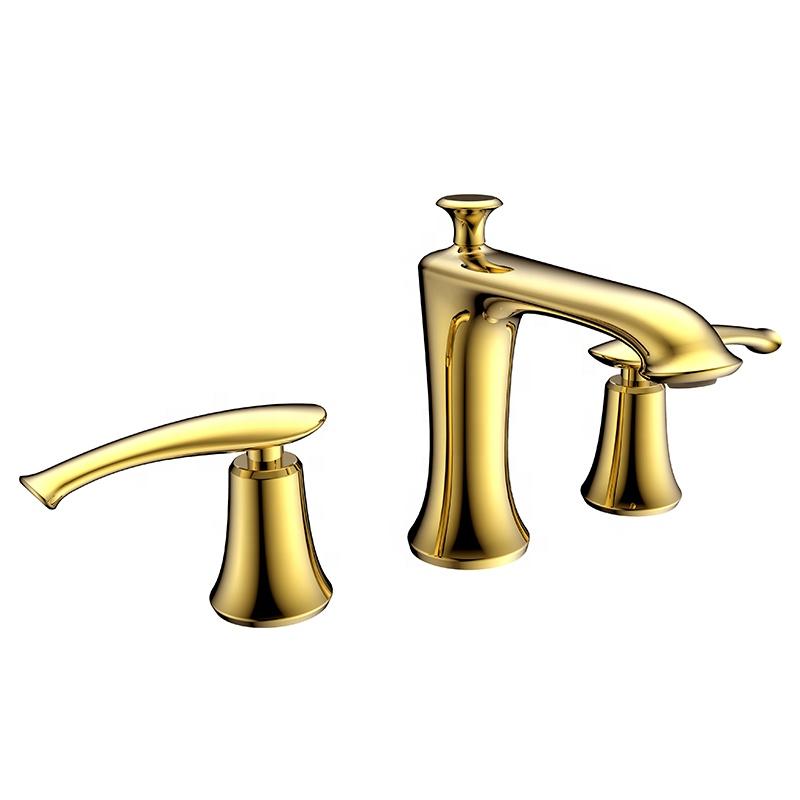 Grifo para lavabo de repisa de 3 orificios 401 dorado colección Scamandre
