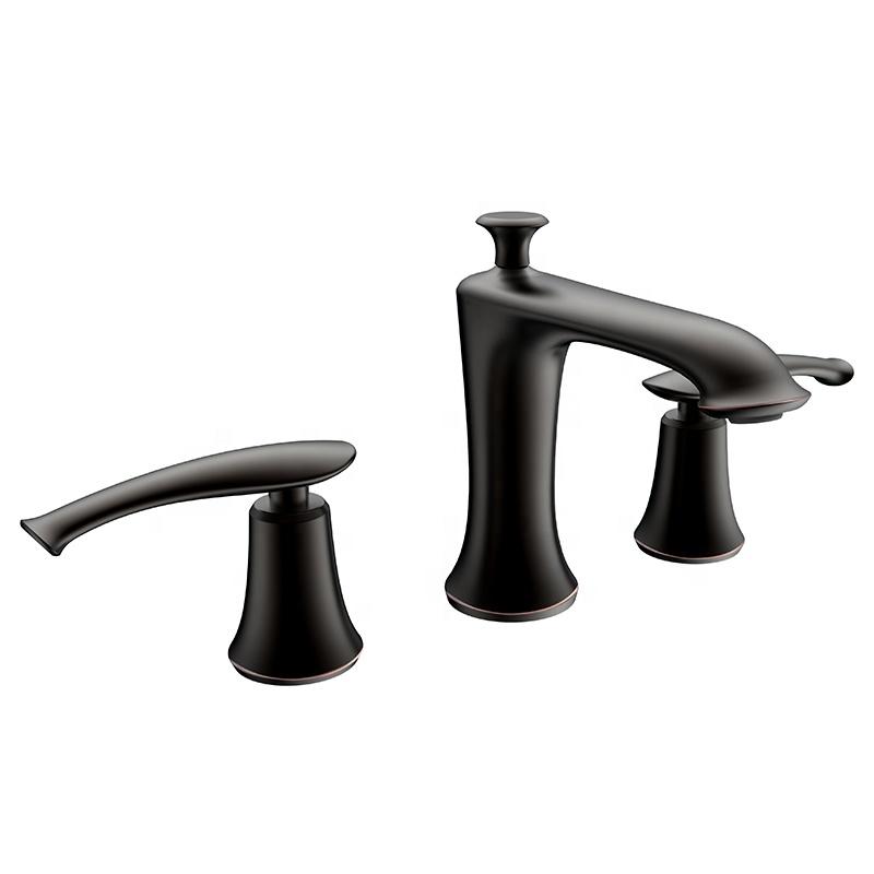 Grifo para lavabo de repisa de 3 orificios 401 negro colección Céphise