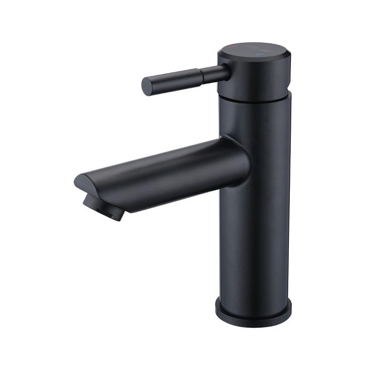 Grifo de lavabo de repisa 006 en latón negro de la colección Céphise 