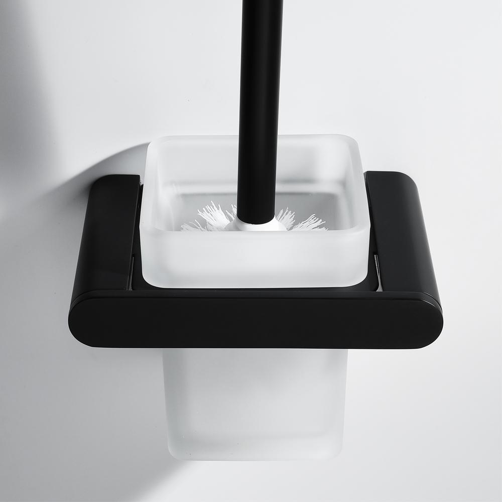 Toilet brush holder 002 black in brass Alphée collection 