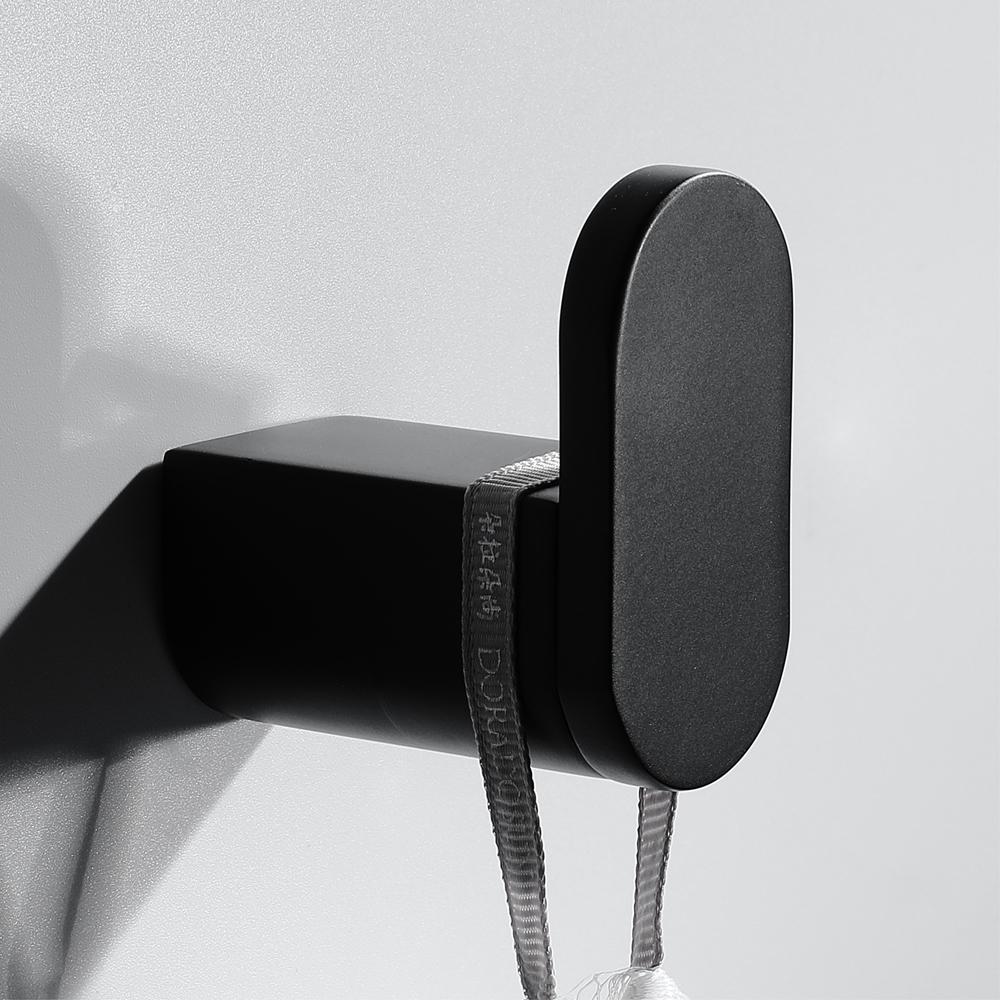 Bathrobe holder 002 black 100% brass Céphise collection 