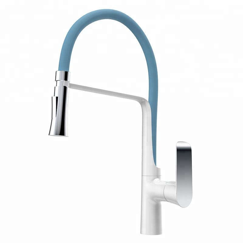 Robinet de cuisine 206 blanc et bleu collection Argolide