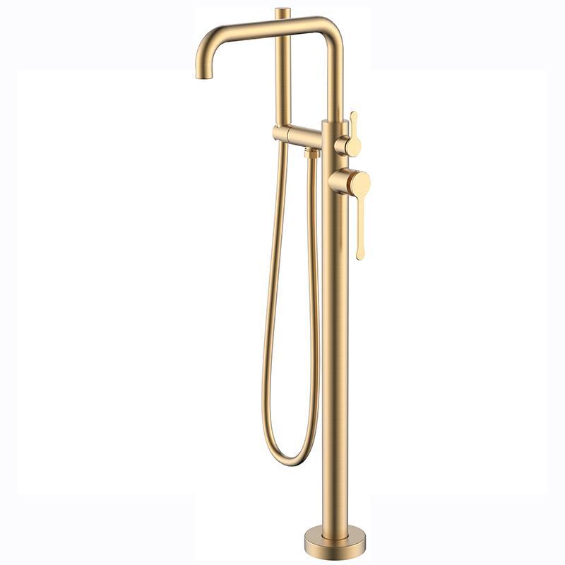 Robinet de baignoire au sol 006 or brossé en laiton collection Scamandre
