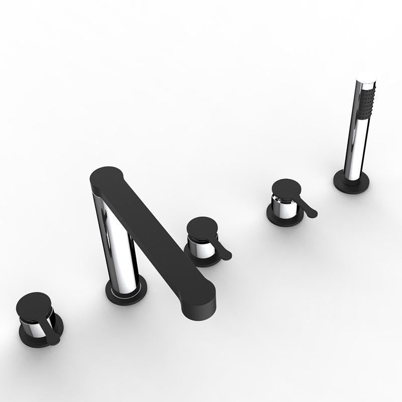 Robinet de baignoire sur plage 003 chrome et noir collection Erymanthe