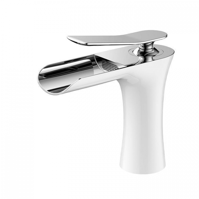 Grifería para lavabo de sobre encimera blanca colección Argolide 039