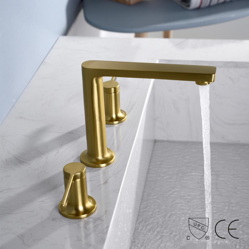Grifo para lavabo de sobre encimera 026 dorado 3 agujeros