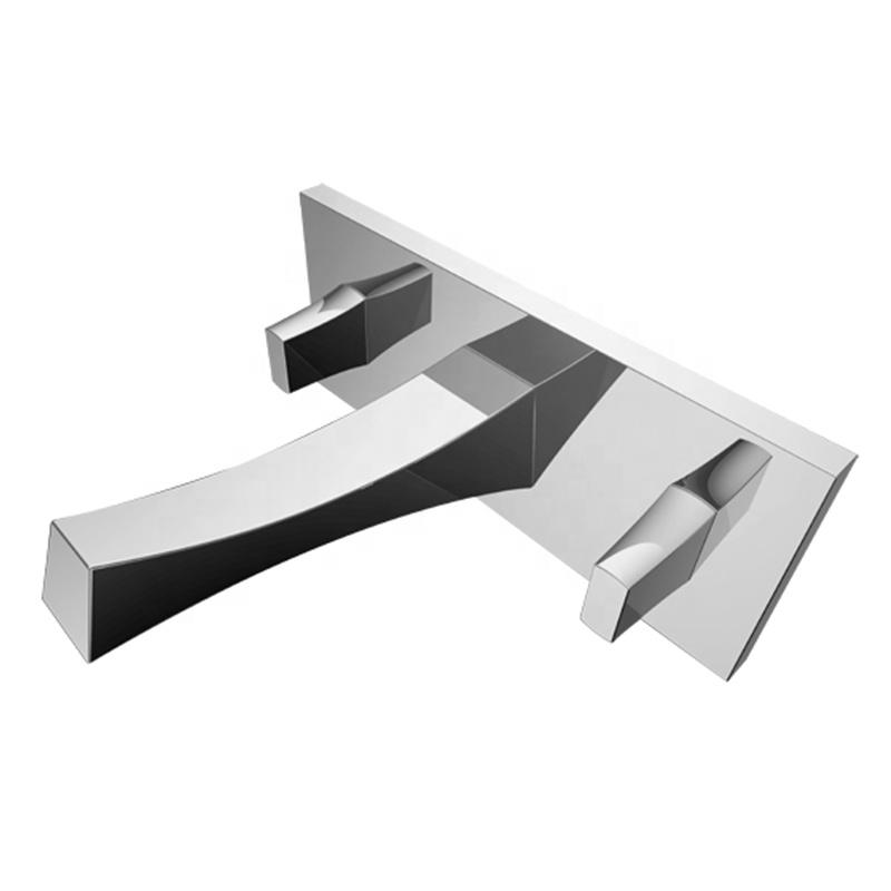 Grifo de lavabo de pared 104 en latón cromado de la colección Enipée 