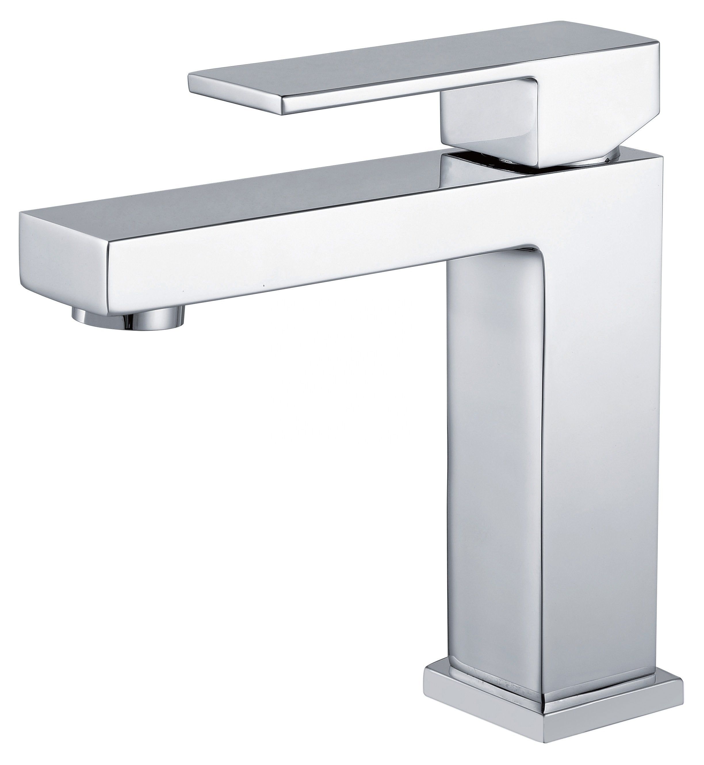 Grifo de lavabo de repisa 003 en latón cromado de la colección Enipée 