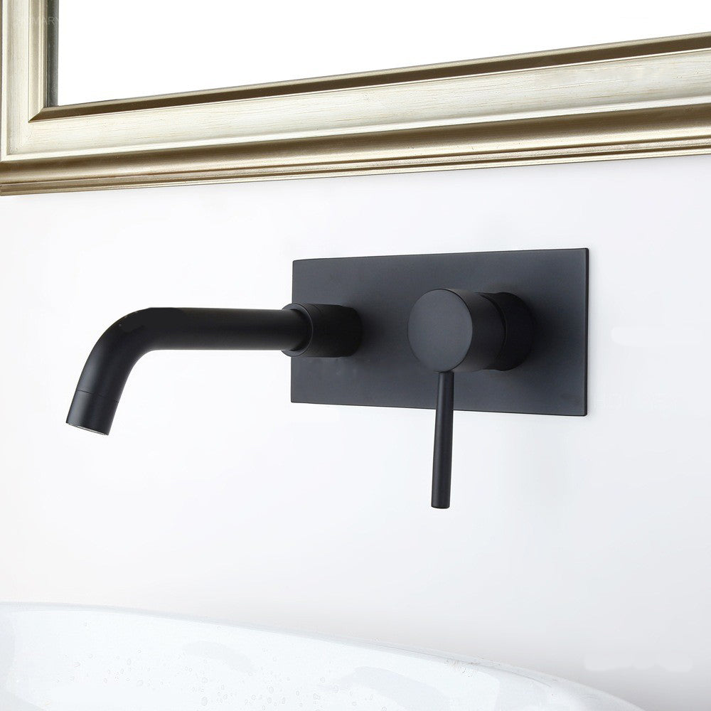 Grifo de lavabo de pared 005 en latón cromado, colección Céphise 