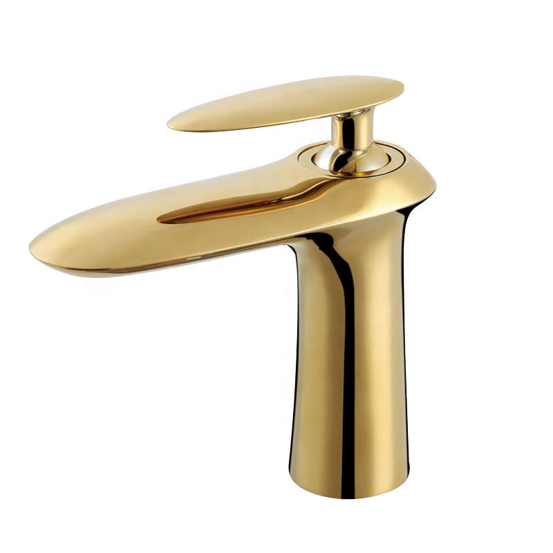 Robinet de lavabo sur plage 304 collection Scamandre Or brossé